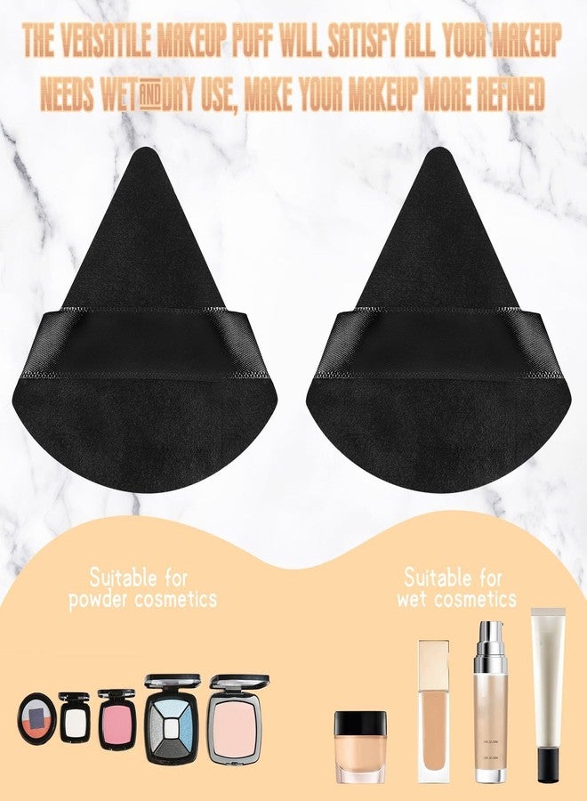 Suclain 48 Pcs Velour Triangle Powder Puff Soft Velour Makeup Puff for Face Powder Makeup Triangle Sponges for Wet and Dry Cosmetic Foundation Loose Mineral Body Tool(Black) - Image 5